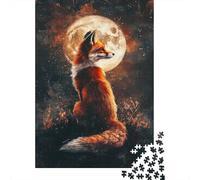 Jigsaw Puzzle for Adults, Moonlit Fox -14, 1000 Pieces, 38x26cm/1000pcs, White Card Pieces for Easy Sorting; A Calm After-work Activity