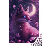 Jigsaw Puzzle for Adults, Moonlit Fox Glow -4, 1000 Pieces, 70x50cm/1000pcs; A Calm After-work Activity; Low-dust White Cardboard Pieces