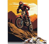 Jigsaw Puzzle for Adults Motocross Downhill Bike 1000 Pieces Jigsaw Puzzle Wooden Puzzle Suitable for Adults And 18 And Up Family Puzzle Game 1000pcs (75x50cm)
