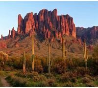 Jigsaw Puzzle for Adults Mountains and Sonoran Desert Landscape at Sunset in Lost Dutchman State Park Wooden Jigsaw Puzzle Art,Leisure Game Gift Suitable Family Friends_500pcs