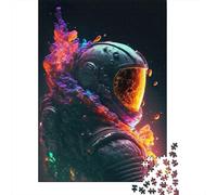Jigsaw Puzzle for Adults, Neon Explosion Astronaut, 1000 Pieces, 38x26cm/1000pcs; Relaxed Solo Time at Home; Low-dust White Cardboard Pieces