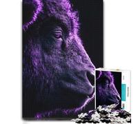 Jigsaw Puzzle for Adults Neon Purple Bison Portrait 1000pcs (38x26cm) Gift | Enjoy a weekend puzzle activity during holidays for screen-free time.