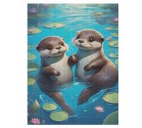 Jigsaw Puzzle for Adults Otter 500 Piece Wood Puzzles Children Challenging Game 55×41cm