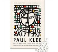 Jigsaw Puzzle for Adults, Paul Klee Exhibition 1959, 1000 Pieces, 52x38cm/1000pcs; A Calm After-work Activity; Low-dust White Cardboard Pieces