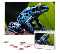 Jigsaw Puzzle for Adults Personalized Wooden Puzzle 1000 Pieces Photo Puzzle Picture Jigsaw Dart Frog Blue Custom Jigsaw Puzzles Wedding Puzzles for Birthday Christmas