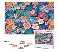 Jigsaw Puzzle for Adults Personalized Wooden Puzzle 1000 Pieces Photo Puzzle Picture Jigsaw Scales and Flowers Pattern Custom Jigsaw Puzzles Wedding Puzzles for Birthday Christmas