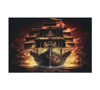 Jigsaw Puzzle for Adults Pirate Ship 1000 Piece Suitable for Children over 12 Years Old Wooden Puzzles (75×50cm)