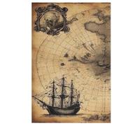 Jigsaw Puzzle for Adults Pirate Ship,Boat 1000 Piece Suitable for Children over 12 Years Old Wooden Puzzles （78×53cm）