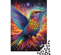Jigsaw Puzzle for Adults Psychedelic Hummingbird 500 Pieces Jigsaw Puzzle Wooden Puzzle Suitable for Adults And 18 And Up Family Puzzle Game 500pcs (52x38cm)