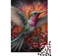 Jigsaw Puzzle for Adults Psychedelic Hummingbird 500 Pieces Jigsaw Puzzle Wooden Puzzle Suitable for Adults And 18 And Up Family Puzzle Game 500pcs (52x38cm)