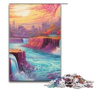 Jigsaw Puzzle for Adults Psychedelic Niagara Falls at Night 1000 Pieces Puzzle Great Gift Suitable for And Teenager 14 And Up 1000 PCS(38x26cm)