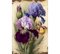 Jigsaw Puzzle for Adults Purple Iris - Beginners 5D Full Round by Number, Plant and Flower Knowledge Popularization Perfect for Flower Lovers Home Decor Classroom Wall Decor_300pcs