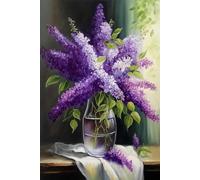 Jigsaw Puzzle for Adults Purple Lilac Flower Arrangement Beautiful Drawings, Spend The Winter Vacation and New Year's Day, Elevate Yourself Gift Decor_1000pcs