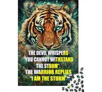 Jigsaw Puzzle for Adults, Quotes The Devil Whisper, 1000 Pieces, 52x38cm/1000pcs; Smooth White Cardboard Pieces; Tabletop Entertainment at Home