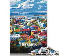 Jigsaw Puzzle for Adults Reykjavik, Iceland Cityscape Art 500 Piece Jigsaw Puzzles Wood Puzzle Adults And Challenging Game 500pcs (52x38cm)