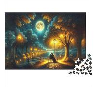 Jigsaw Puzzle for Adults, Romantic Night Walk, 1000 Pieces, 38x26cm/1000pcs, White Card with A Low-dust Finish; Relaxed Solo Time at Home