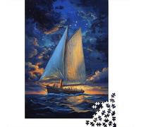 Jigsaw Puzzle for Adults, Sailing Under Starlit Skies, 1000 Pieces, 70x50cm/1000pcs; A Calm After-work Activity; Low-dust White Cardboard Pieces