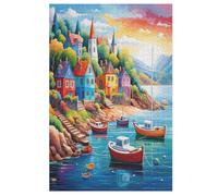 Jigsaw Puzzle for Adults Seaside Cottage 1000 Piece Suitable for Children over 12 Years Old Wooden Puzzles 78×53cm