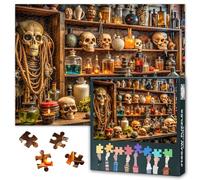 Jigsaw Puzzle for Adults - Spooky Halloween Shop,Skulls, Potion Bottles, and Antique Dolls Parlour Games, Challenging Puzzles, 1000 Piece Unique Gift for Puzzle Lovers 50x70cm