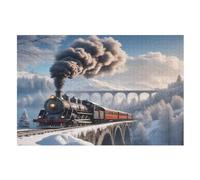 Jigsaw Puzzle for Adults Steam Train 1000 Piece Suitable for Children over 12 Years Old Wooden Puzzles （75×50cm）