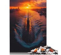 Jigsaw Puzzle for Adults Submarine in Sunset 1000 Pieces Jigsaw Puzzle Paper Puzzle Suitable for Adults And 18 And Up Family Puzzle Game 38x26cm/1000pcs