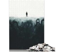 Jigsaw Puzzle for Adults Thalassophobia Solitary Figure in Dark Waters 500 Piece Jigsaw Puzzles Wooden Puzzles for Adults& Teens Age 18 Years Up Challenging Game 500pcs (52x38cm)