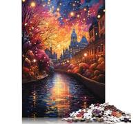 Jigsaw Puzzle for Adults The Colorful Psychedelia of The Rideau Canal 尺寸 Pieces Puzzles for Adults Kids Wooden Jigsaw Puzzles for Adults & Kids Age 12 Years Up Great Gift for Adults 500pcs (52x38cm)