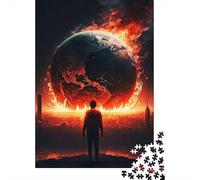 Jigsaw Puzzle for Adults, The World Is on Fire, 1000 Pieces, 38x26cm/1000pcs; A Calm After-work Activity; White Pieces with A Smooth Surface
