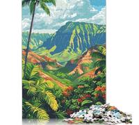 Jigsaw Puzzle for Adults Tropical Mountain Landscape with Palm Trees 500 Piece Jigsaw Puzzles Wood Puzzle Adults And Challenging Game 500pcs (52x38cm)