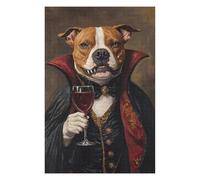 Jigsaw Puzzle for Adults, Vampire Dog with Wine Glass-3, 1000 PCS
