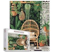 Jigsaw Puzzle for Adults - Various Potted Plants 1000 Pieces, Boho Plant Scene Wood Puzzle, Cacti and Succulents for Women & Men