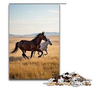 Jigsaw Puzzle for Adults Wild Horses Running on The Grassland 1000 Pieces Puzzle Great Gift Suitable for And Teenager 14 And Up 1000 PCS(75x50cm)