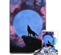 Jigsaw Puzzle for Adults Wolf Howling at The Moon 1000pcs (70x50cm) | Jigsaw challenge for adults on winter nights for a satisfying challenge.