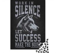 Jigsaw Puzzle for Adults, Work Hard In Silence Wolf, 1000 Pieces, 38x26cm/1000pcs, White Card Pieces for Easy Sorting; A Calm After-work Activity