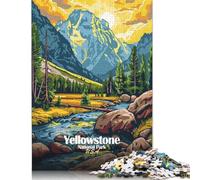 Jigsaw Puzzle for Adults Yellowstone National Park Landscape Illustration 1000 Piece Jigsaw Puzzles Paper Puzzle Adults And Challenging Game 38x26cm/1000pcs