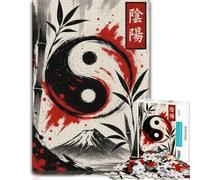 Jigsaw Puzzle for Adults, Yin Yang Symbol with Bamboo And Mountain, 300 PCS