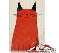 Jigsaw Puzzle for Adults Zen Red Cat 500 Piece Jigsaw Puzzles Wooden Puzzle for Adults& Age 18 Years Up Educational Game 500pcs (52x38cm)