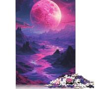 Jigsaw Puzzle for Amazing Neon Landscape Jigsaw Puzzles for Adults 500 Wood Rectangular Puzzle for Adults Colourful Birthday Gifts 500pcs (52x38cm)