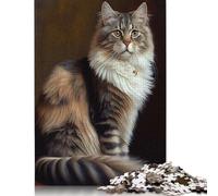 Jigsaw Puzzle For American Bobtail Oil Paint 1000 Piece Jigsaw Puzzles for Adults Paper Jigsaw Puzzles for Adults & Stress Reliever 38x26cm/1000pcs