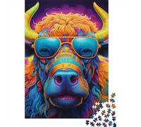 Jigsaw Puzzle For Animal Buffalo 500 Piece Jigsaw Puzzles for Adults Wooden Jigsaw Puzzles for Adults & Stress Reliever 500pcs (52x38cm)