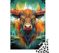 Jigsaw Puzzle for Animal Buffalo 500 Piece Jigsaw Puzzles Wooden Jigsaw for Adults & Challenge Family 500pcs (52x38cm)