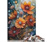 Jigsaw Puzzle for Art Flowers Jigsaw Puzzles for Adults 500 Wood Rectangular Puzzle for Adults Colourful Birthday Gifts 500pcs (52x38cm)