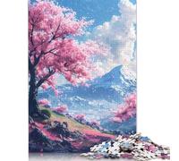Jigsaw Puzzle For Cherry Blossom Tree Lofi 1000 Piece Jigsaw Puzzles for Adults Wooden Jigsaw Puzzles for Adults & Stress Reliever 1000pcs (75x50cm)