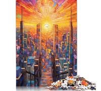 Jigsaw Puzzle for Cityscape Colorful Rainbow Jigsaw Puzzles for Adults 1000 Wood Rectangular Puzzle for Adults Colourful Birthday Gifts 1000pcs (75x50cm)