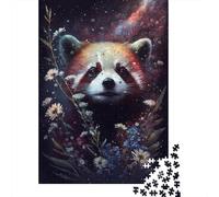 Jigsaw Puzzle for Galaxy Red Panda Flower Jigsaw Puzzles for Adults 1000 Wood Rectangular Puzzle for Adults Colourful Birthday Gifts 38x26cm/1000pcs
