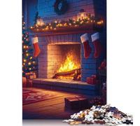 Jigsaw Puzzle for Kids 'Cozy Christmas Fireplace 1000 Piece Wooden Jigsaw Puzzles for Adults & Children Challenge Family 1000pcs (75x50cm)