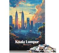 Jigsaw Puzzle For Kuala Lumpur Skyline at Sunset 1000 Piece Jigsaw Puzzles for Adults Wooden Jigsaw Puzzles for Adults & Stress Reliever 1000pcs (75x50cm)