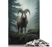 Jigsaw Puzzle for Mountain Ram Foggy Forest 1000 Piece Jigsaw Puzzles Paper Jigsaw for Adults & Challenge Family 38x26cm/1000pcs