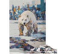 Jigsaw Puzzle For My Habitat Polar Bear in Cityscape 500 Piece Jigsaw Puzzles for Adults Wooden Jigsaw Puzzles for Adults & Stress Reliever 500pcs (52x38cm)