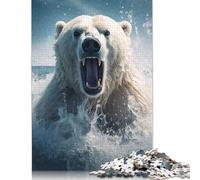 Jigsaw Puzzle For Polar Bear 500 Piece Jigsaw Puzzles for Adults Wooden Jigsaw Puzzles for Adults & Stress Reliever 500pcs (52x38cm)